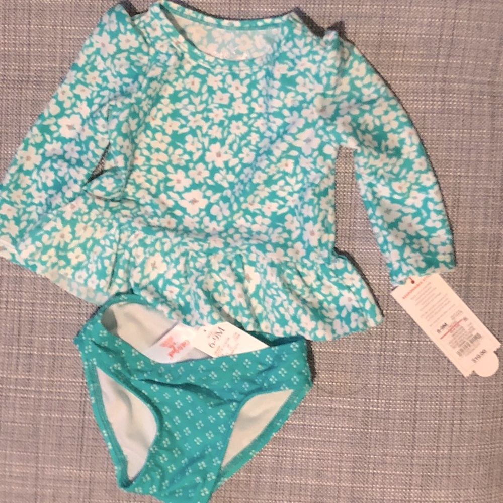 Baby girl Floral Teal swimsuit